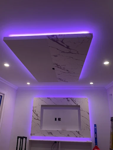 LED Tray Ceiling — Custom Finishes